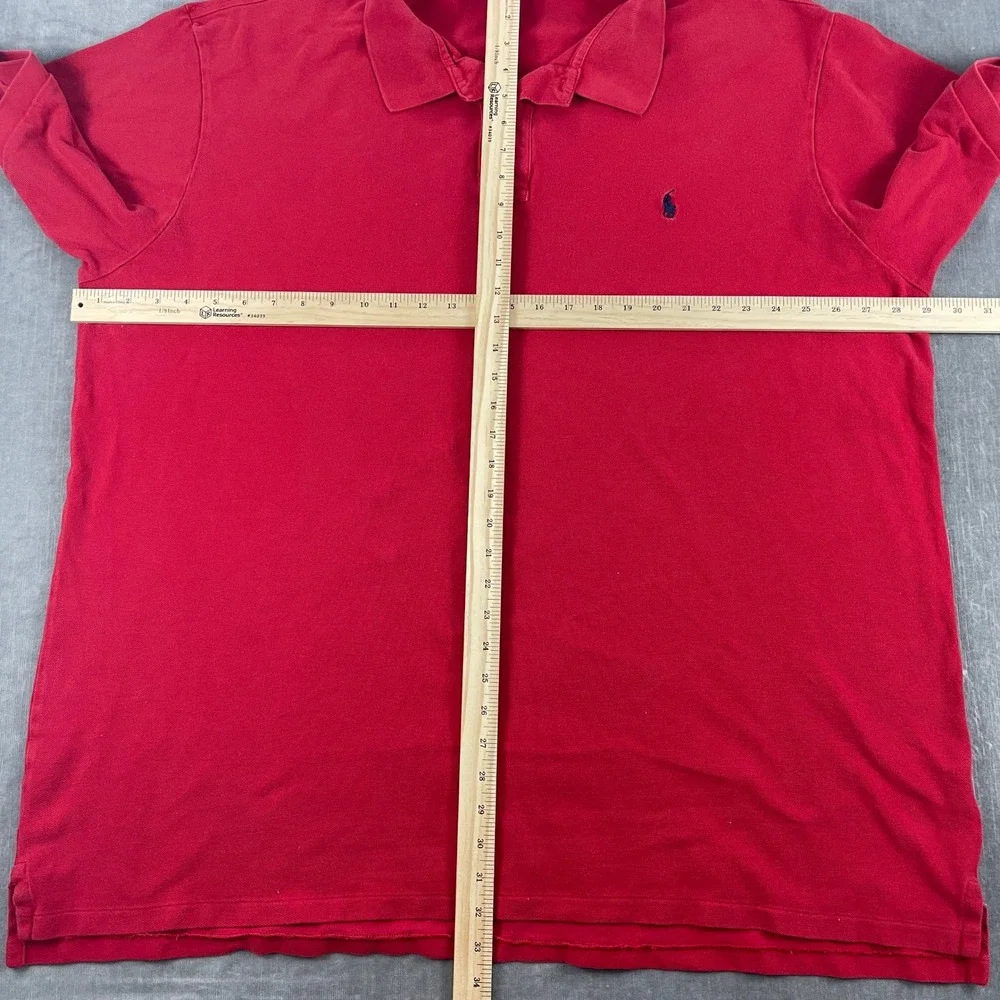 Polo Ralph Lauren Men 3LT Red Polo Shirt Short Sleeve Pony Logo